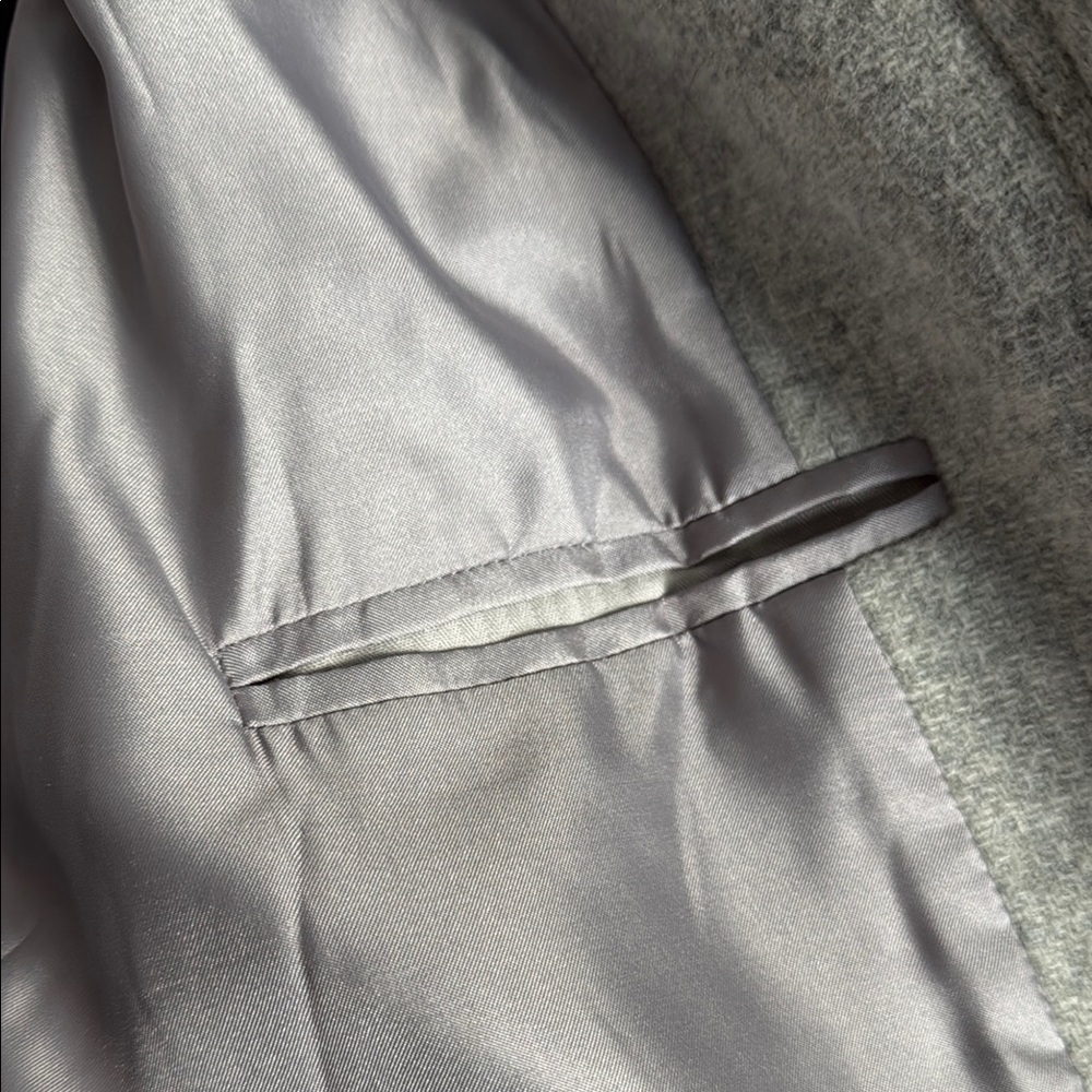 J. Crew Gray Wool Pea Coat with Fur Collar - Picture 7 of 7